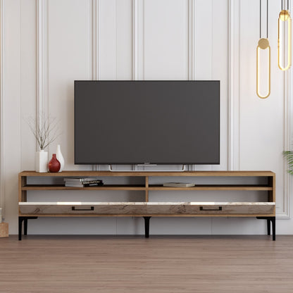 Έπιπλο Τηλεόρασης TV Βάση Σύνθεση Καρυδί Λευκό Marble | 845HCT5517
