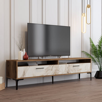 Έπιπλο Τηλεόρασης TV Βάση Σύνθεση Καρυδί Λευκό Marble | 845HCT5517