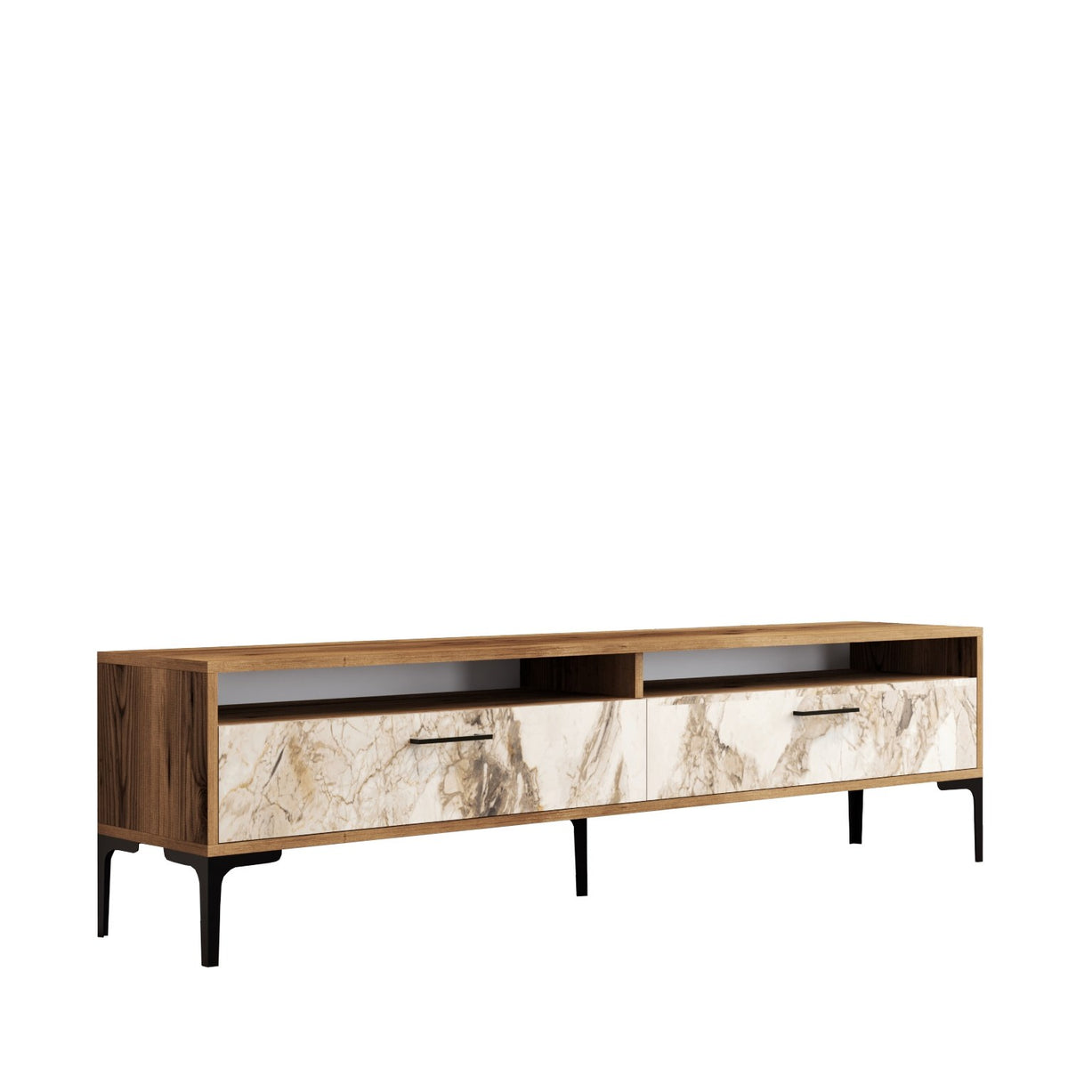 Έπιπλο Τηλεόρασης TV Βάση Σύνθεση Καρυδί Λευκό Marble | 845HCT5517