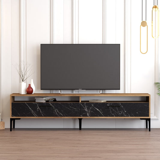 Έπιπλο Τηλεόρασης TV Βάση Σύνθεση Καρυδί Μαύρο Marble | 845HCT5520