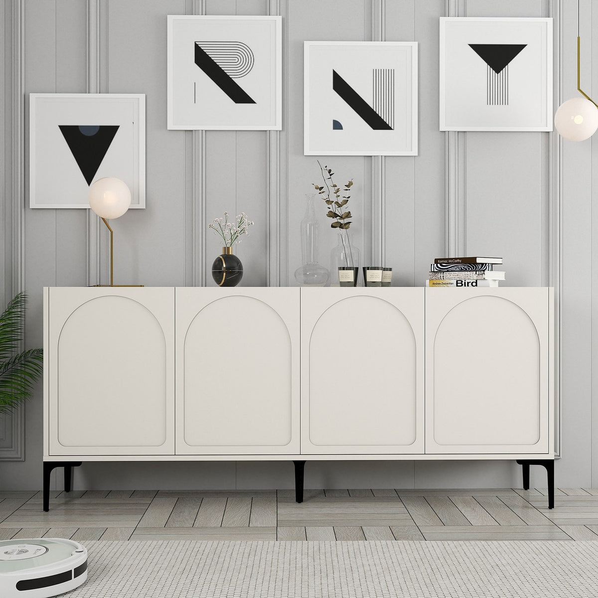 Μπουφές Κρεμ
Μαύρο 180x35x79cm | 845HCT5531