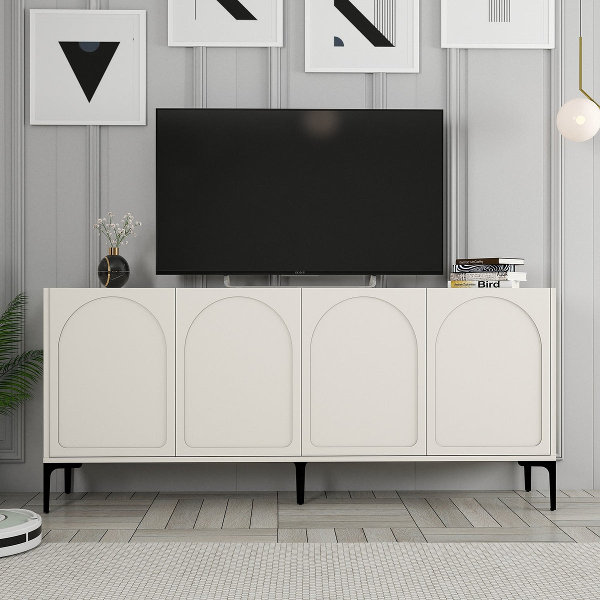 Μπουφές Κρεμ
Μαύρο 180x35x79cm | 845HCT5531
