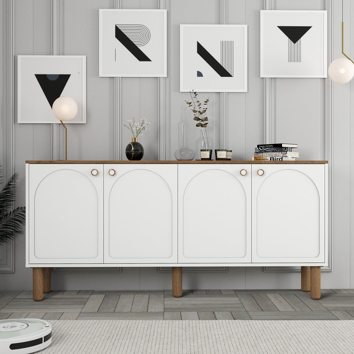 Μπουφές Λευκό 180x35x84cm | 845HCT5536