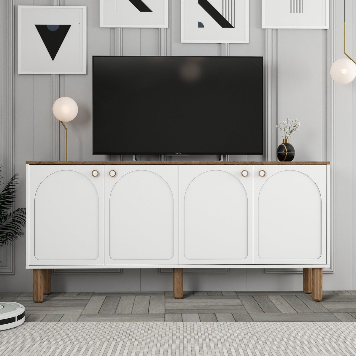 Μπουφές Λευκό 180x35x84cm | 845HCT5536