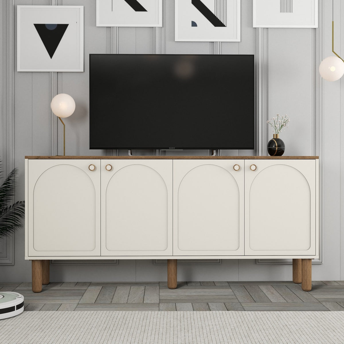 Μπουφές Κρεμ 180x35x84cm | 845HCT5537