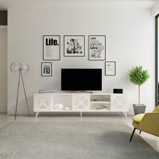 Έπιπλο Τηλεόρασης TV Βάση Σύνθεση Λευκό | 851AVH3083
