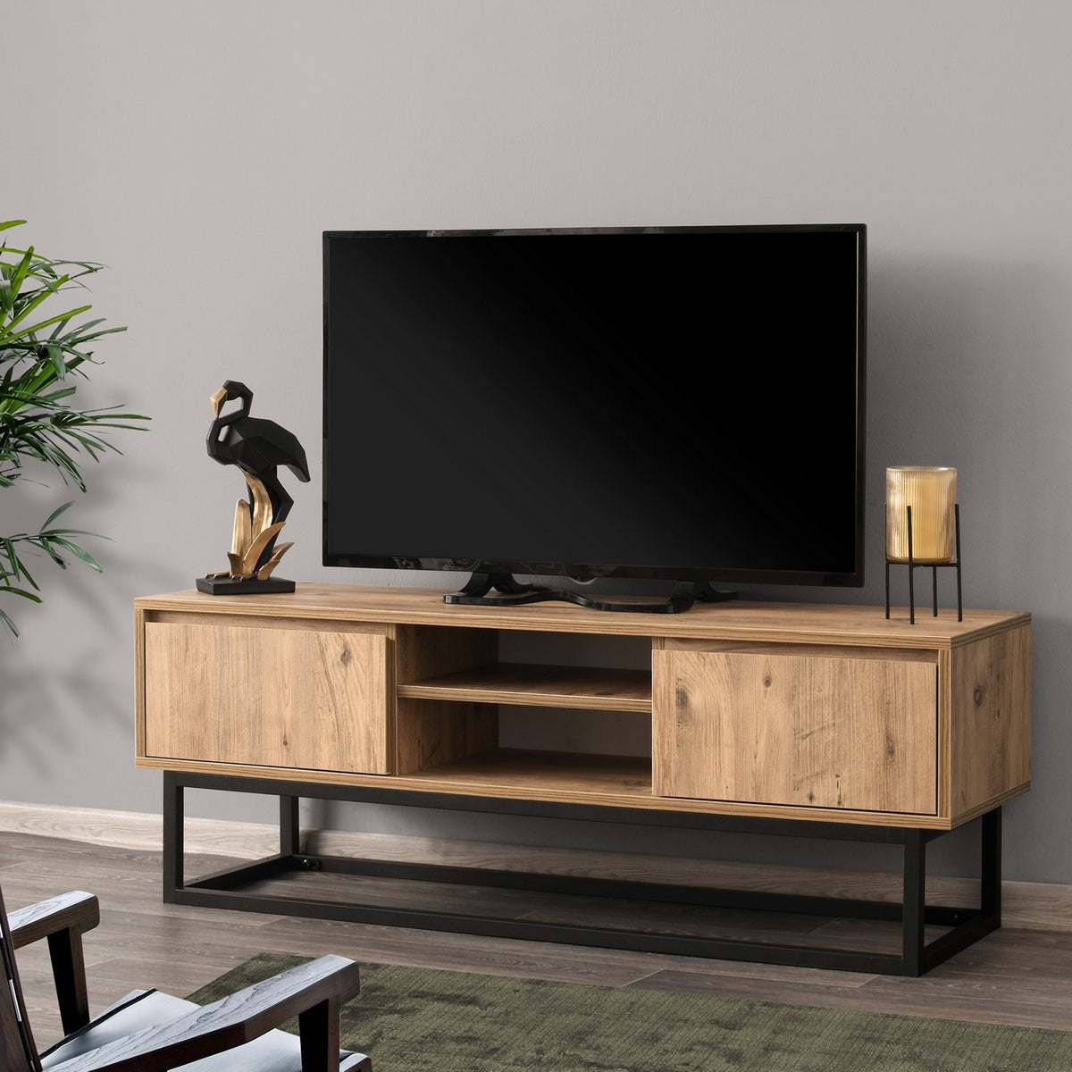 Έπιπλο Τηλεόρασης TV Βάση Σύνθεση Μαύρο Pine | 854KLN3005