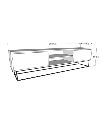 Έπιπλο Τηλεόρασης TV Βάση Σύνθεση Travertine Μαύρο | 854KLN3089
