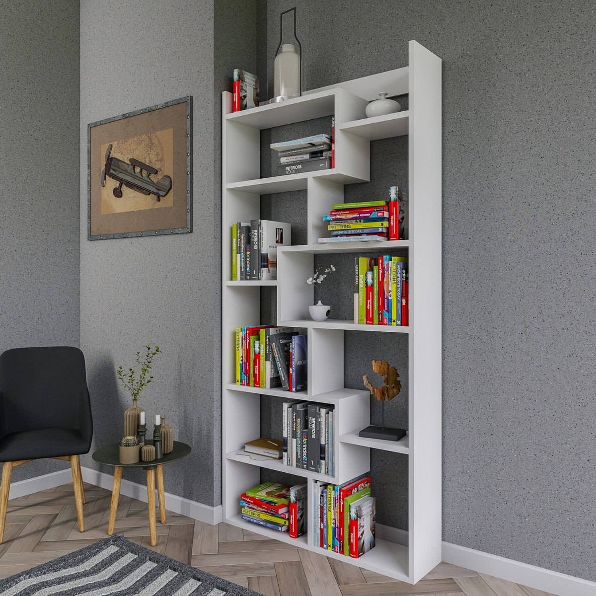 Βιβλιοθήκη 90 × 22 × 182 εκ. Λευκό GR854KLN3602