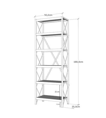 Βιβλιοθήκη 50 × 30 × 180 εκ. Atlantic Pine Μαύρο GR854KLN3605