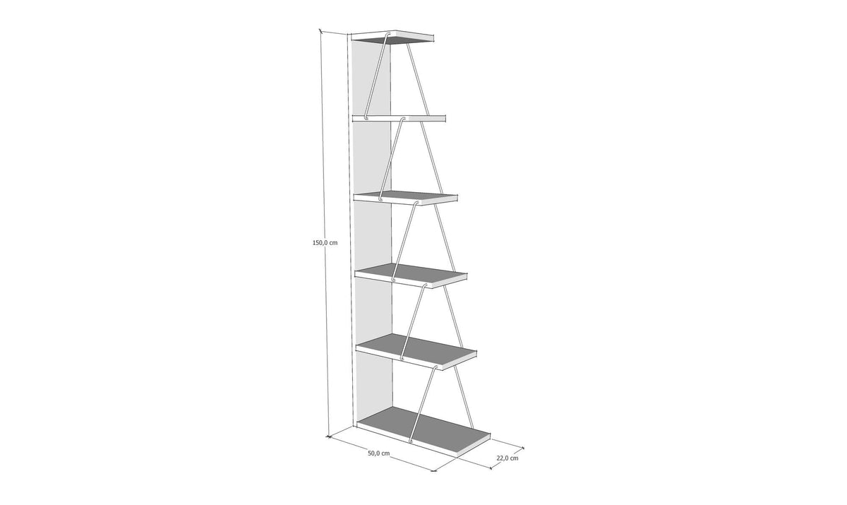 Βιβλιοθήκη 50 × 22 × 150 εκ. Pine GR854KLN3606