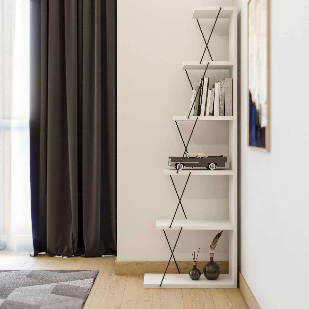 Βιβλιοθήκη 50 × 22 × 150 εκ. Λευκό GR854KLN3607
