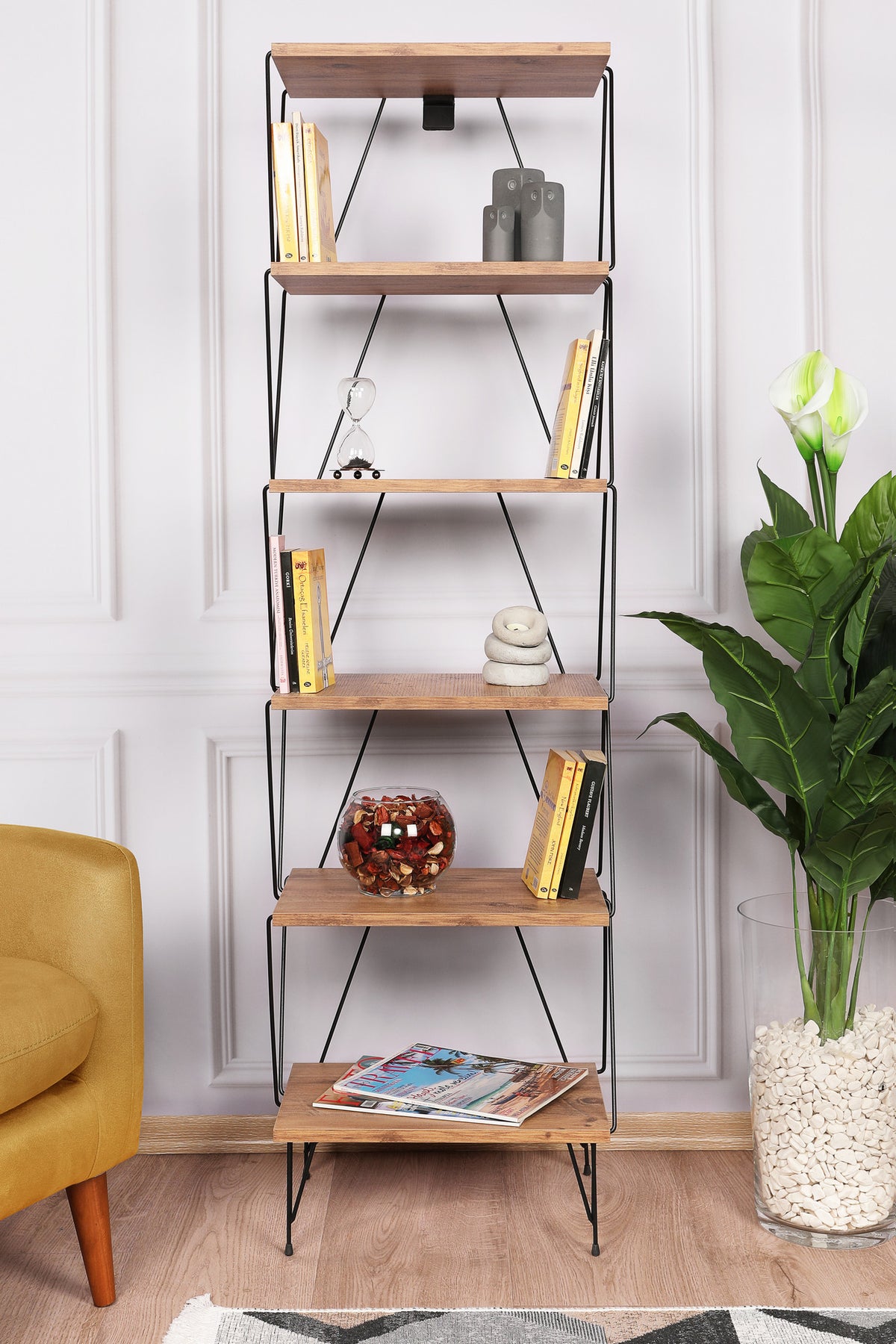 Βιβλιοθήκη 46 × 30 × 165 εκ. Pine GR854KLN4317