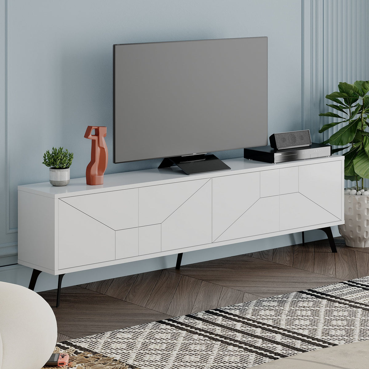 Έπιπλο Τηλεόρασης TV Βάση Σύνθεση Λευκό | 855DTE3094