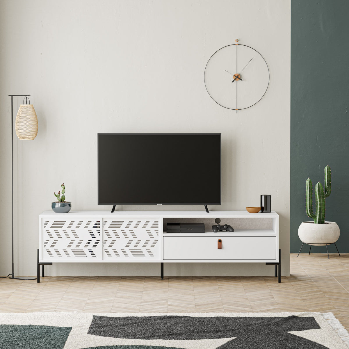 Έπιπλο Τηλεόρασης TV Βάση Σύνθεση Λευκό | 855DTE3130