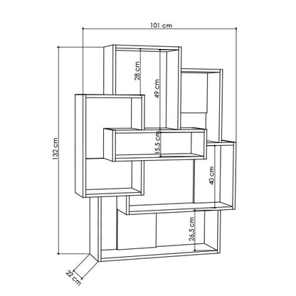 Βιβλιοθήκη 101 × 22 × 132 εκ. Λευκό Δρυς GR855DTE3690