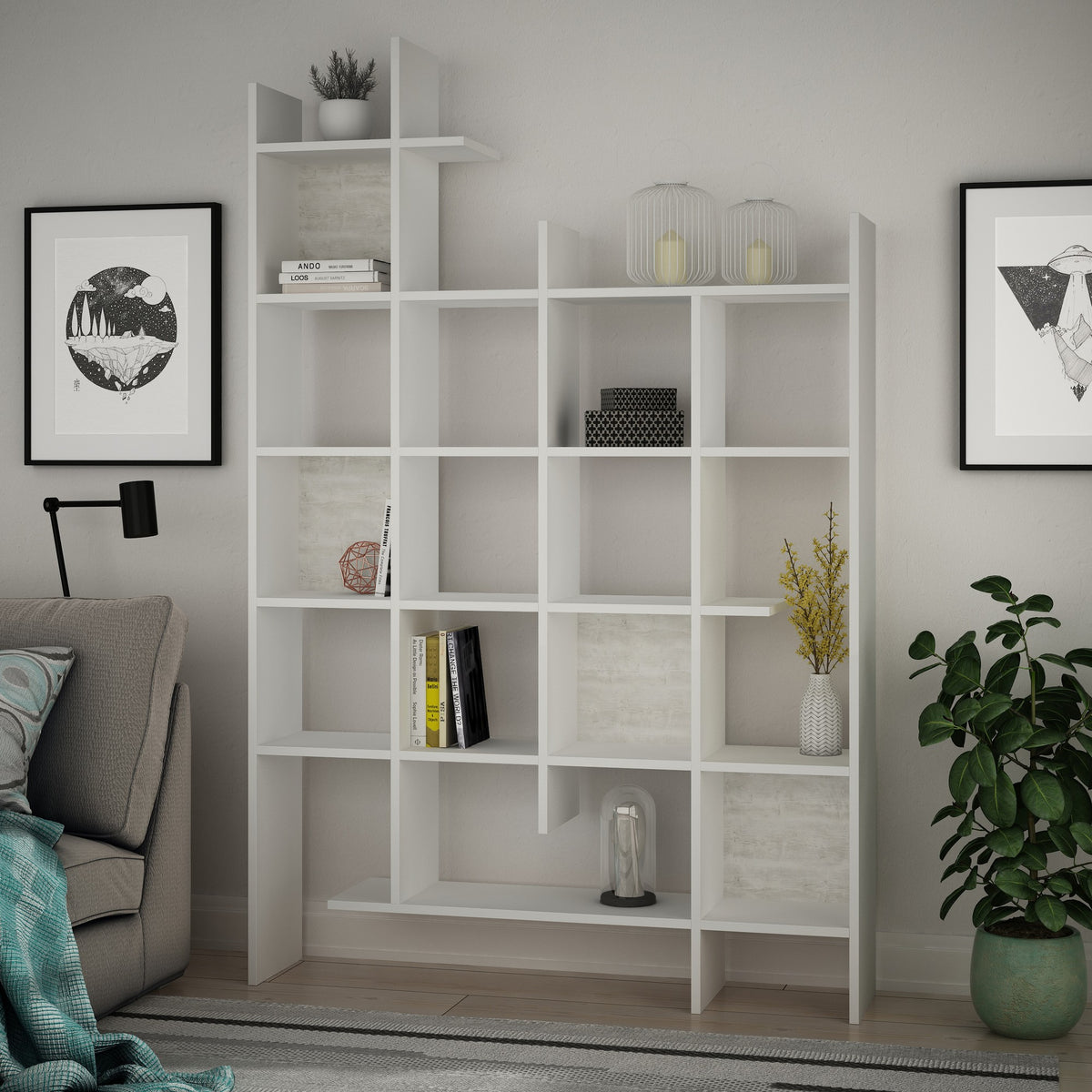 Βιβλιοθήκη 122 × 25,5 × 188 εκ. Λευκό GR855DTE3693