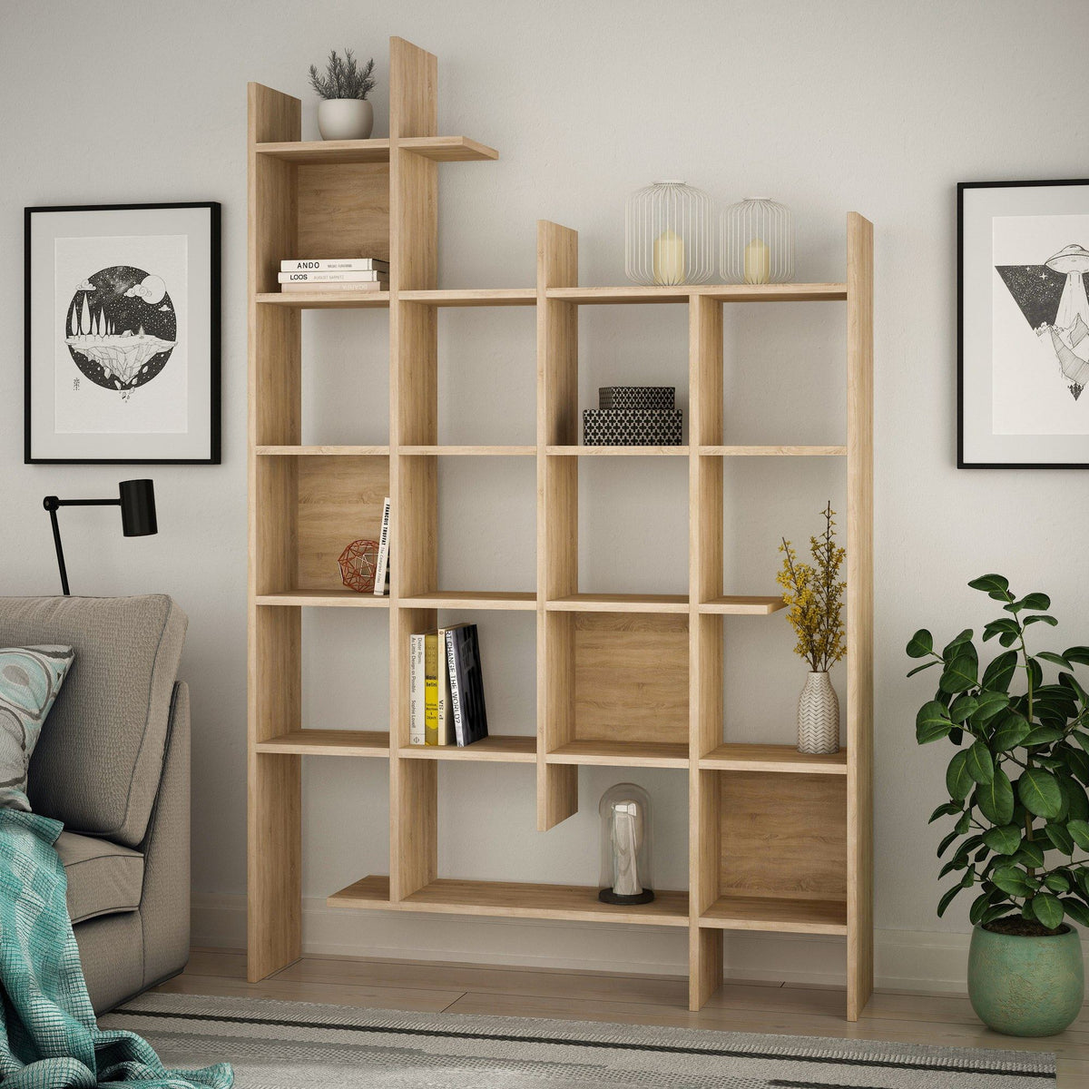 Βιβλιοθήκη 122 × 25,5 × 188 εκ. Δρυς GR855DTE3695