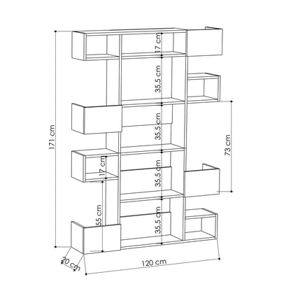 Βιβλιοθήκη 120 × 27 × 171 εκ. Λευκό GR855DTE3720