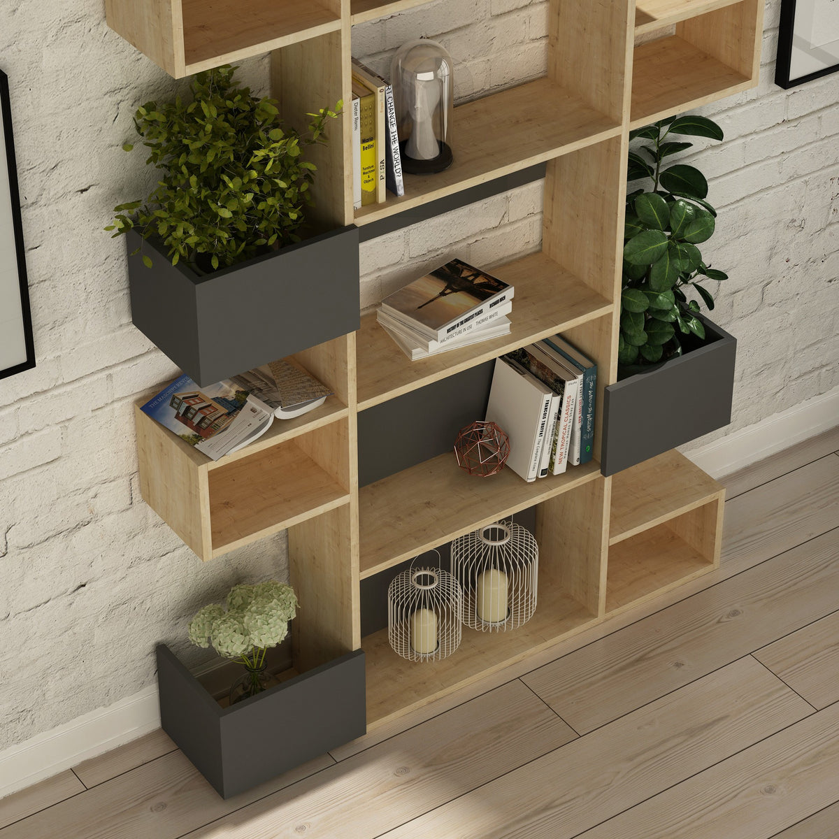 Βιβλιοθήκη 120 × 27 × 171 εκ. Δρυς Ανθρακί GR855DTE3722