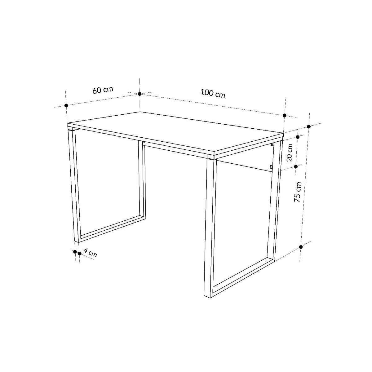 Γραφείο Υπολογιστή και Μελέτης 100x75x60 εκ. Δρυς Sapphire | 855DTE3868