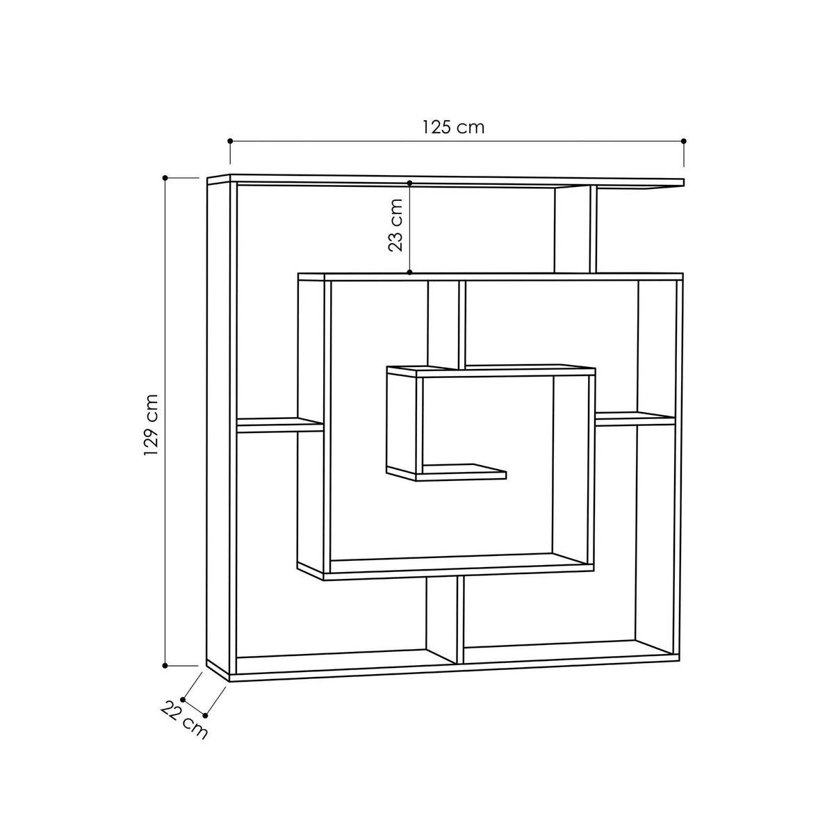 Βιβλιοθήκη 125 × 22 × 128,6 εκ. Sapphire Δρυς GR855DTE5304