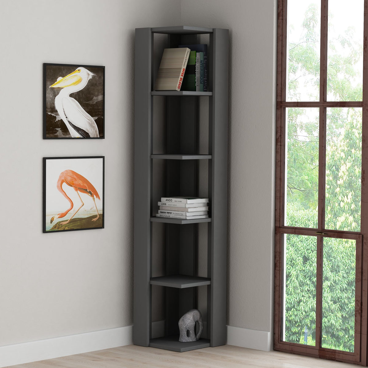 Βιβλιοθήκη 31,8 × 31,8 × 160,8 εκ. Ανθρακί GR855DTE5309