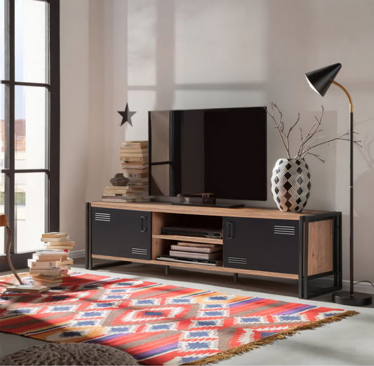 Έπιπλο Τηλεόρασης TV Βάση Σύνθεση Atlantic Pine Μαύρο | 863SPH3003