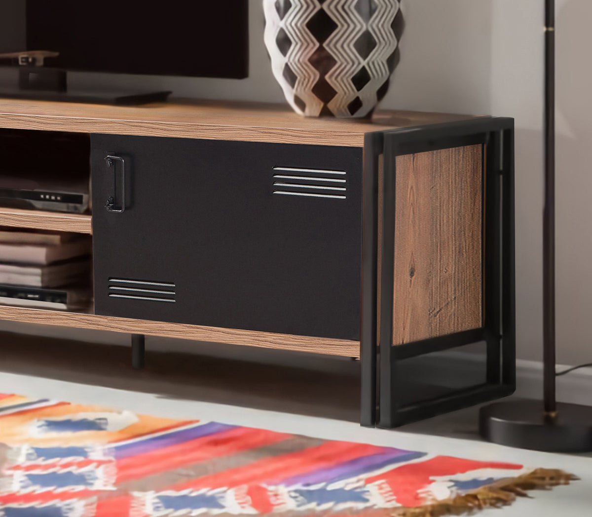 Έπιπλο Τηλεόρασης TV Βάση Σύνθεση Atlantic Pine Μαύρο | 863SPH3003