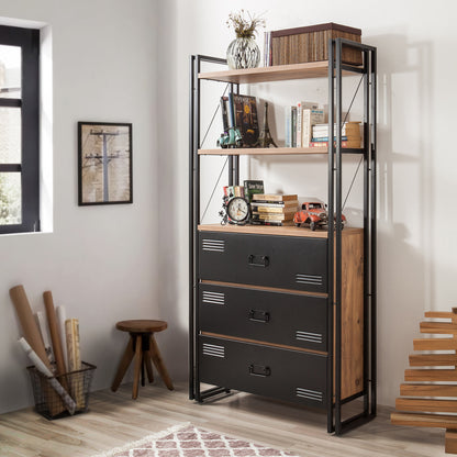 Βιβλιοθήκη 90 × 35 × 180 εκ. Atlantic Pine Μαύρο GR863SPH3601