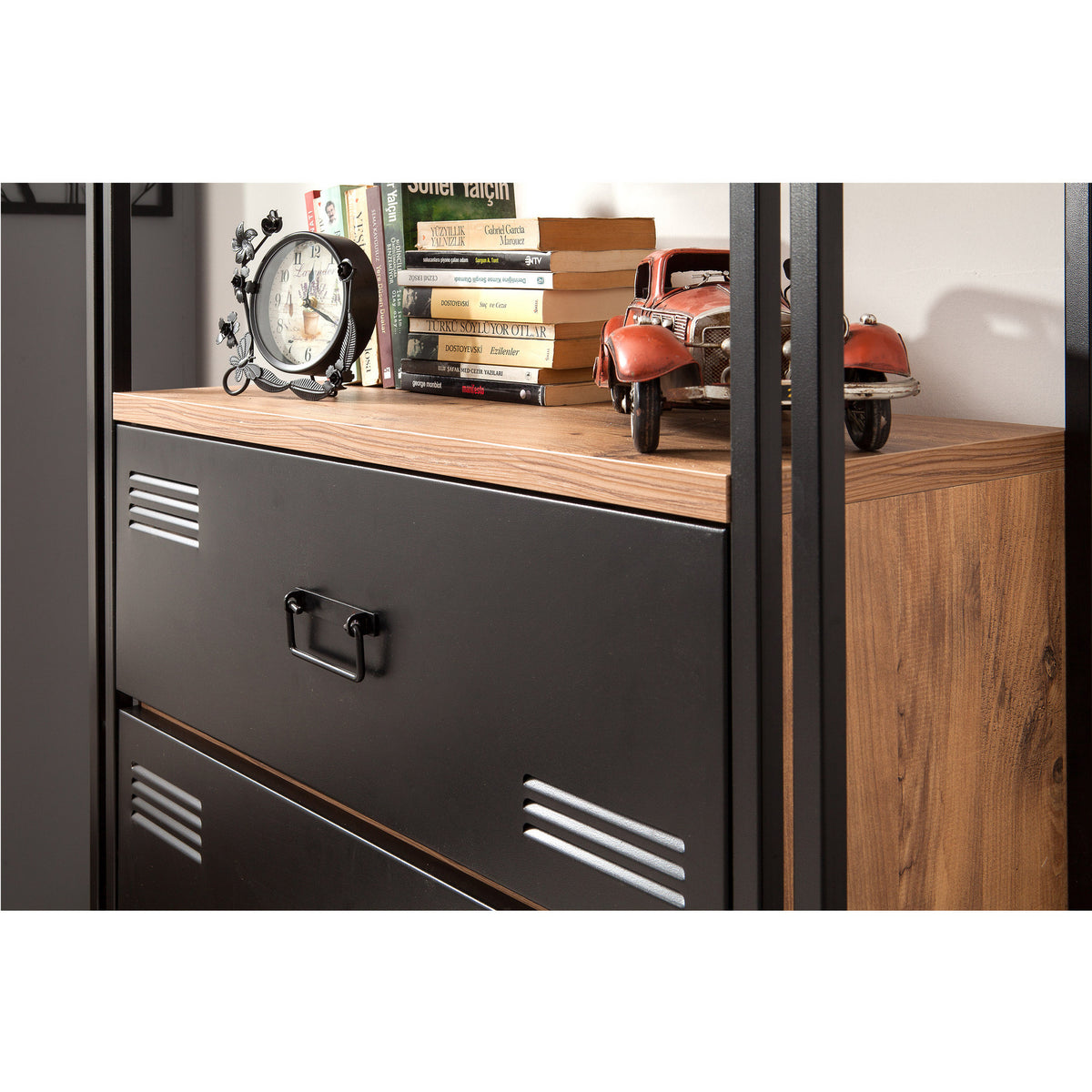 Βιβλιοθήκη 90 × 35 × 180 εκ. Atlantic Pine Μαύρο GR863SPH3601