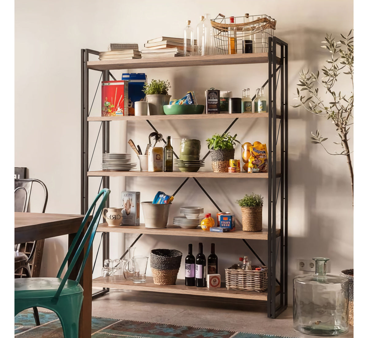 Βιβλιοθήκη 130 × 35 × 180 εκ. Atlantic Pine Μαύρο GR863SPH3604
