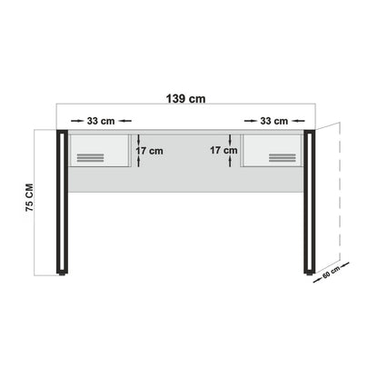 Γραφείο Υπολογιστή και Μελέτης 139x75x60 εκ. Πεύκο Atlantic Μαύρο | 863SPH3801