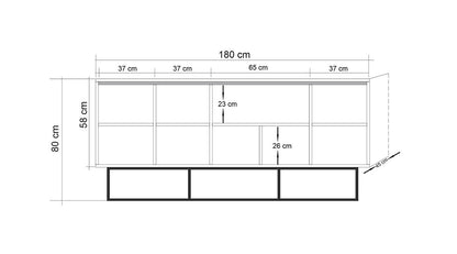Μπουφές Atlantic Πεύκο
Μαύρο 180x40x80cm | 863SPH3917