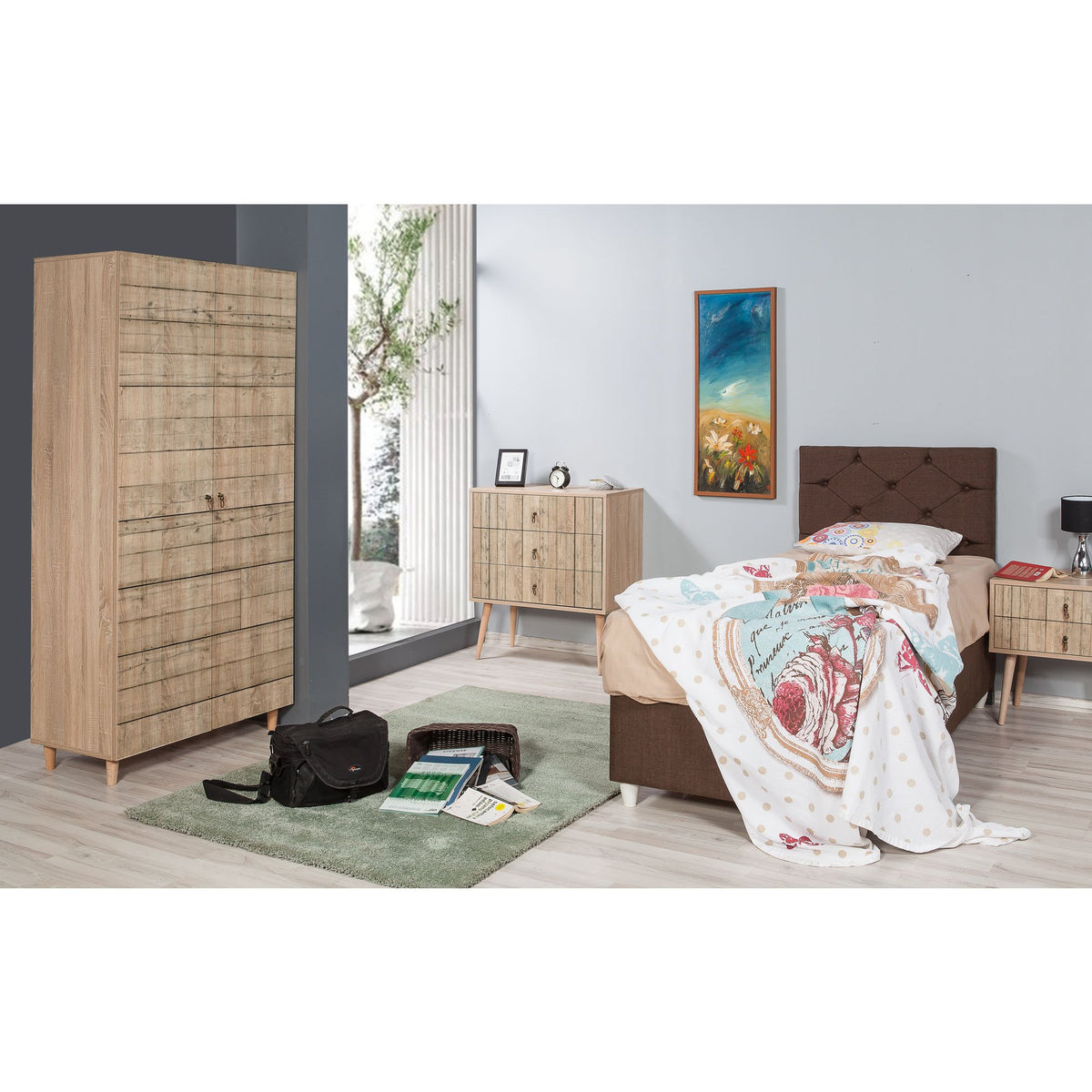 Ντουλάπα 90x192x52 εκ Sonoma Oak 863SPH4206