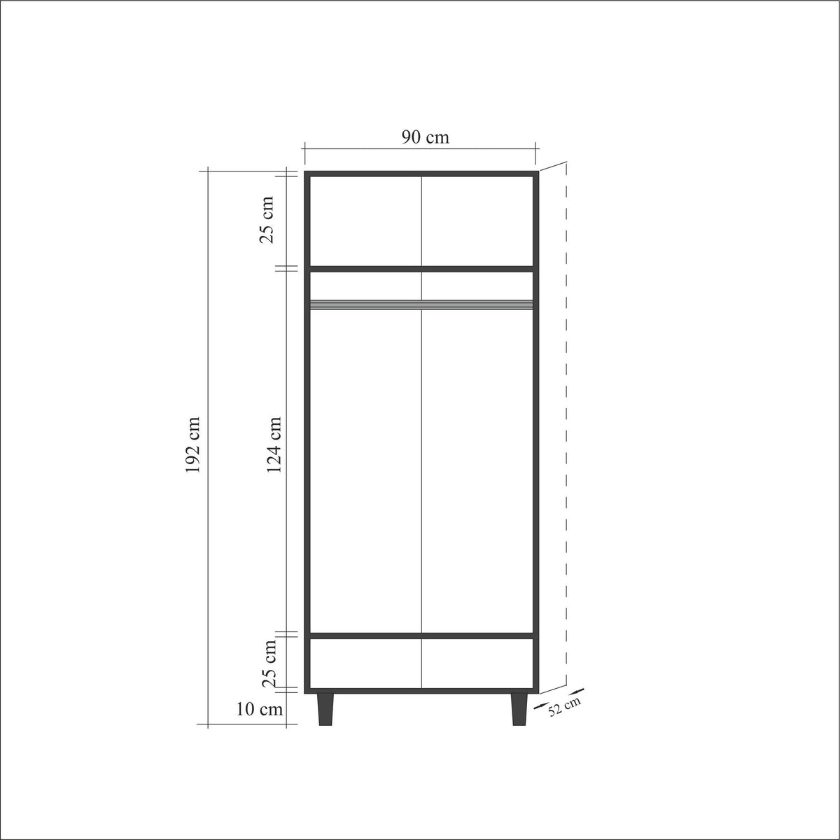Ντουλάπα 90x192x52 εκ Sonoma Oak 863SPH4206