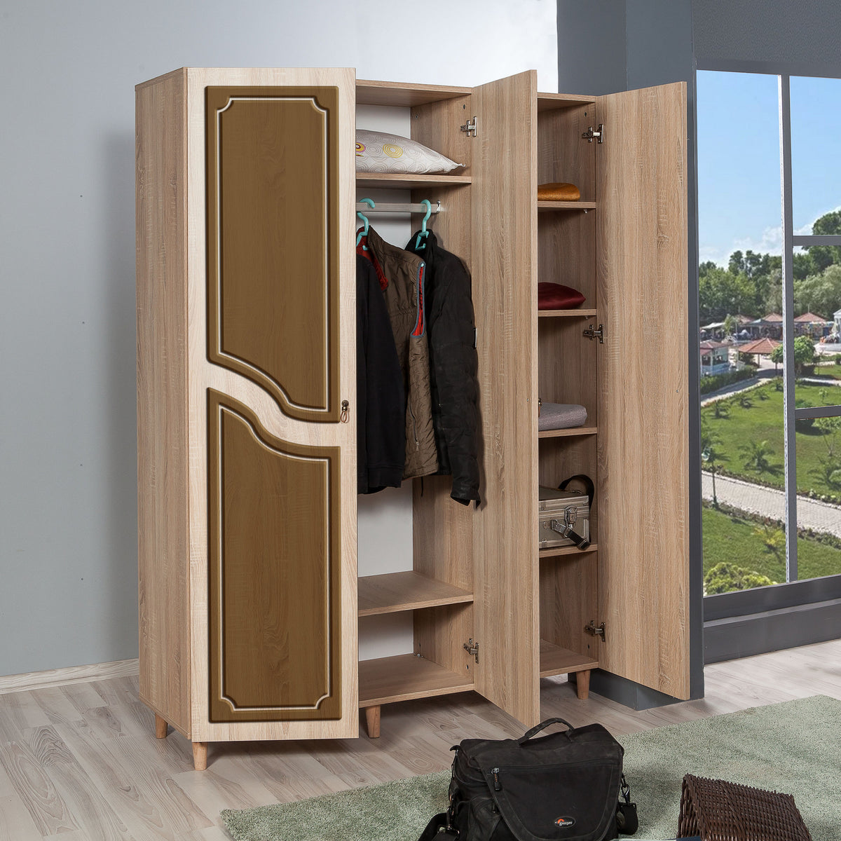 Ντουλάπα 135x192x52 εκ Sonoma Oak 863SPH4218
