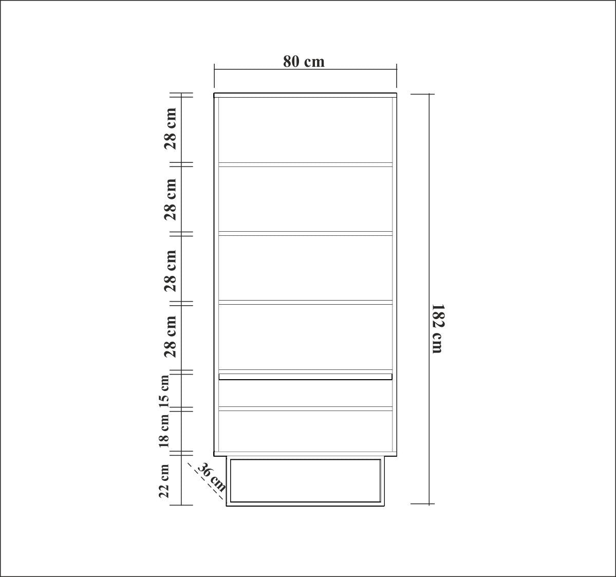 Βιβλιοθήκη 80 × 36 × 182 εκ. Καρυδί Μαύρο GR863SPH5109