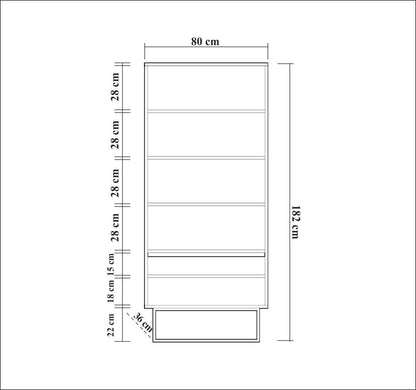 Βιβλιοθήκη 80 × 36 × 182 εκ. Καρυδί Μαύρο GR863SPH5109