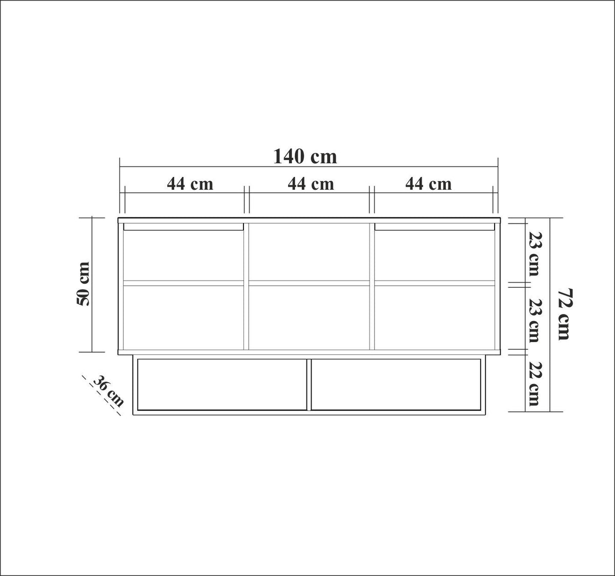 Μπουφές Καρυδί
Μαύρο 140x36x72cm | 863SPH5118