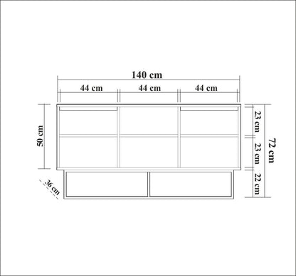 Μπουφές Καρυδί
Μαύρο 140x36x72cm | 863SPH5118