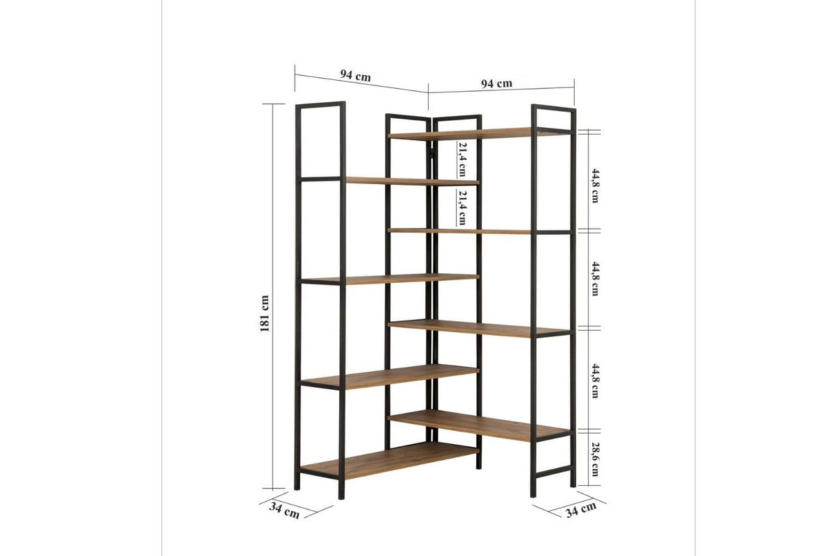Βιβλιοθήκη 94 × 94 × 181 εκ. Atlantic Pine Μαύρο GR863SPH5130