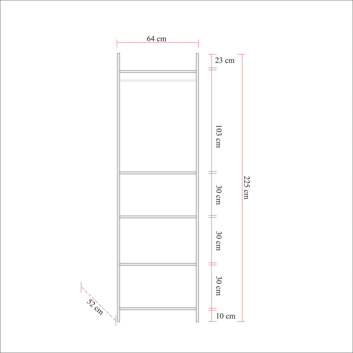 Ντουλάπα 104x225x52 εκ Πεύκο Atlantic 863SPH5448