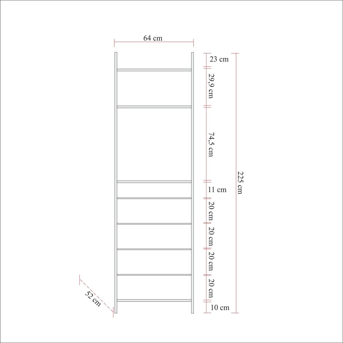 Ντουλάπα 64x225x52 εκ Πεύκο Atlantic 863SPH5463