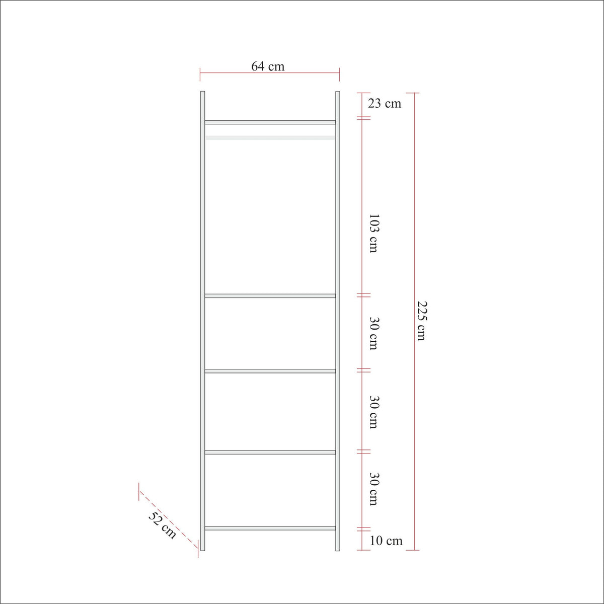 Ντουλάπα 64x225x52 εκ Πεύκο Atlantic 863SPH5463