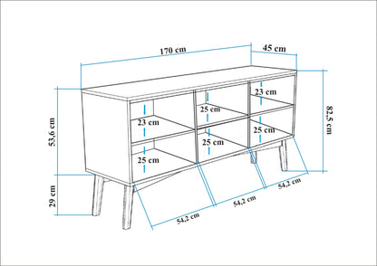 Μπουφές Καρυδί 170x45x82,5cm | 869VEL1735