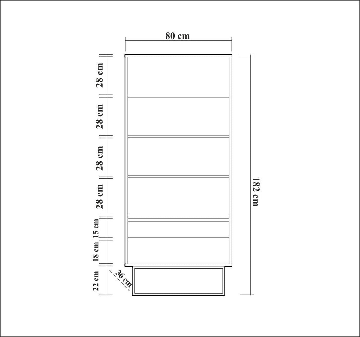Βιβλιοθήκη 80 × 36 × 182 εκ. Travertine GR869VEL3652
