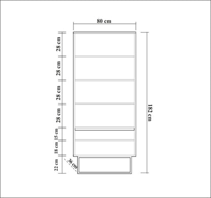 Βιβλιοθήκη 80 × 36 × 182 εκ. Travertine GR869VEL3652