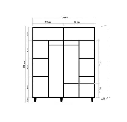 Ντουλάπα 180x192x52 εκ Sonoma Oak 869VEL4240