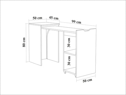 Γραφείο Υπολογιστή και Μελέτης 97x75x47 εκ. Δρυς Κρεμ | 869VEL6610